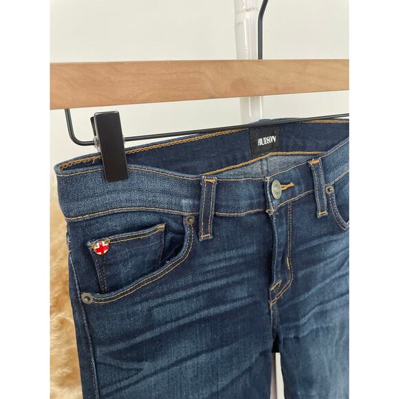 Hudson Krista Super Skinny Jeans Size 25 Raw Hem Casual Dark Wash Denim - Picture 7 of 10